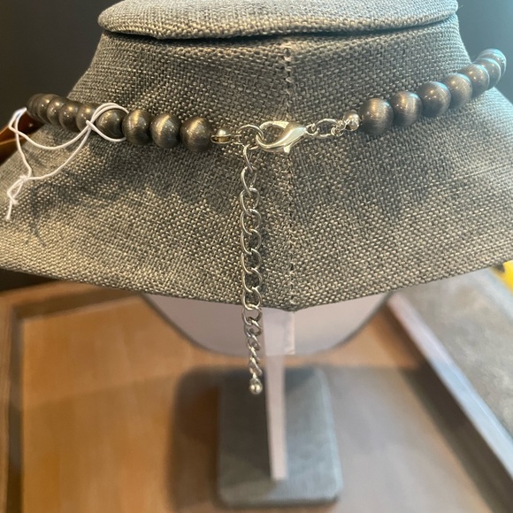 Statement Squash Blossom Necklace Set Silver & Turquoise NWT - Picture 3 of 5